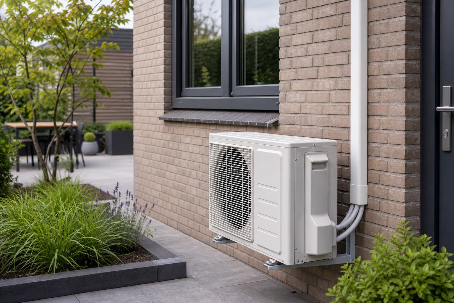 Netjes geplaatste buitenunit