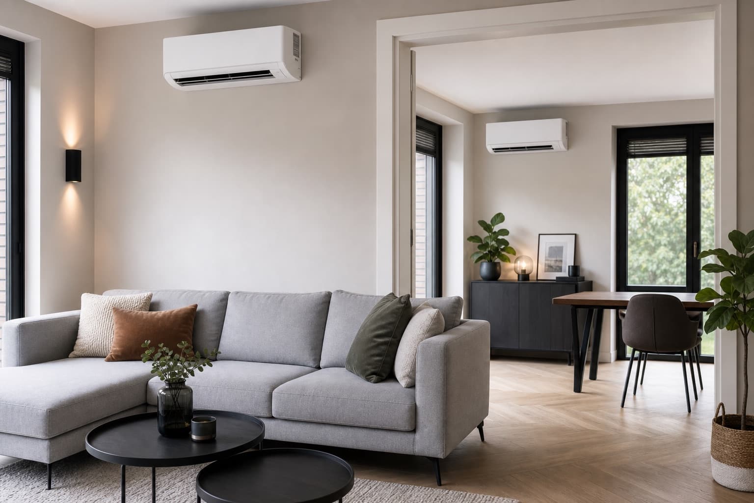 Multi-split airco installatie voor meerdere ruimtes